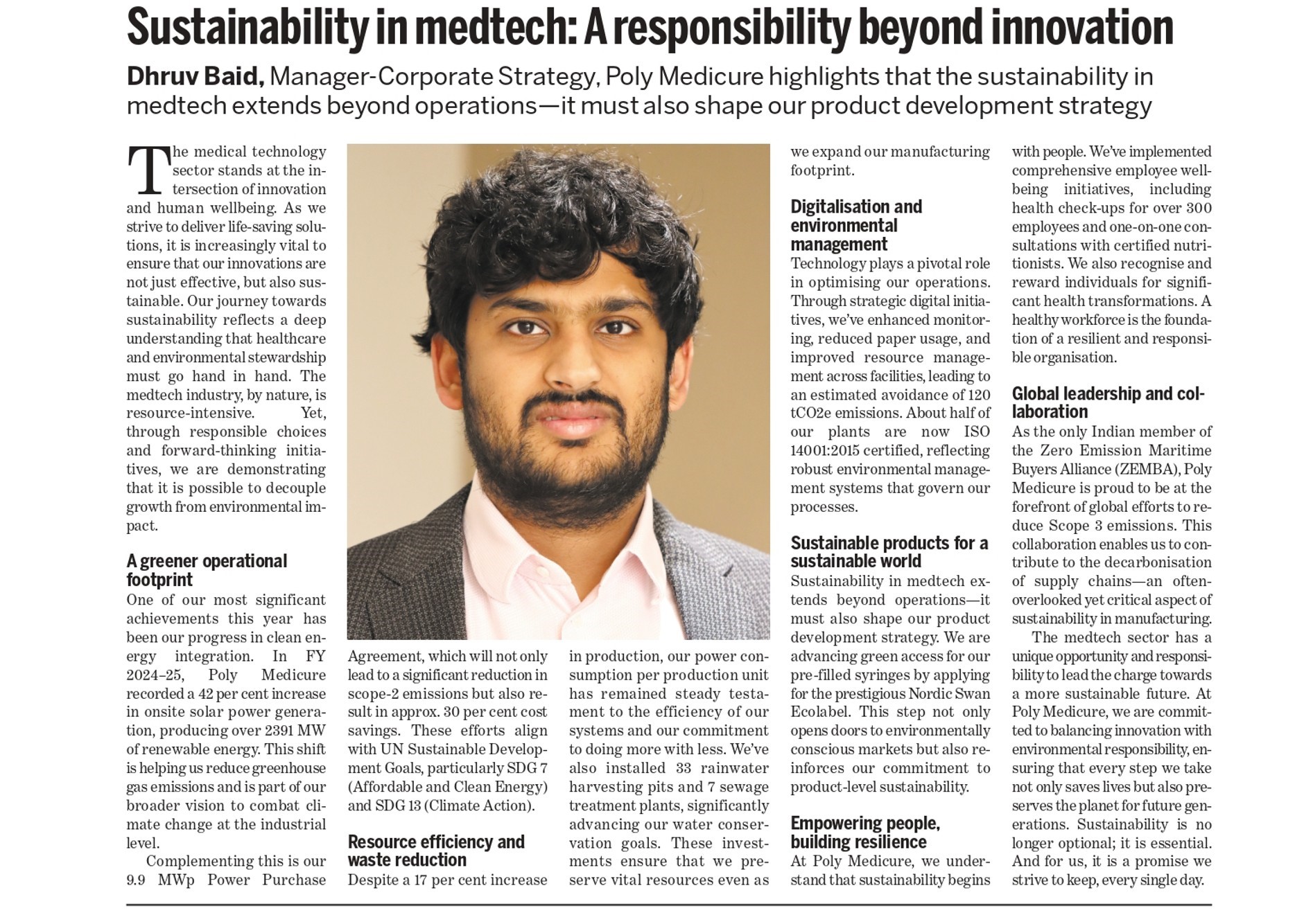 Sustainability in Medtech: A Responsibility beyond Innovation