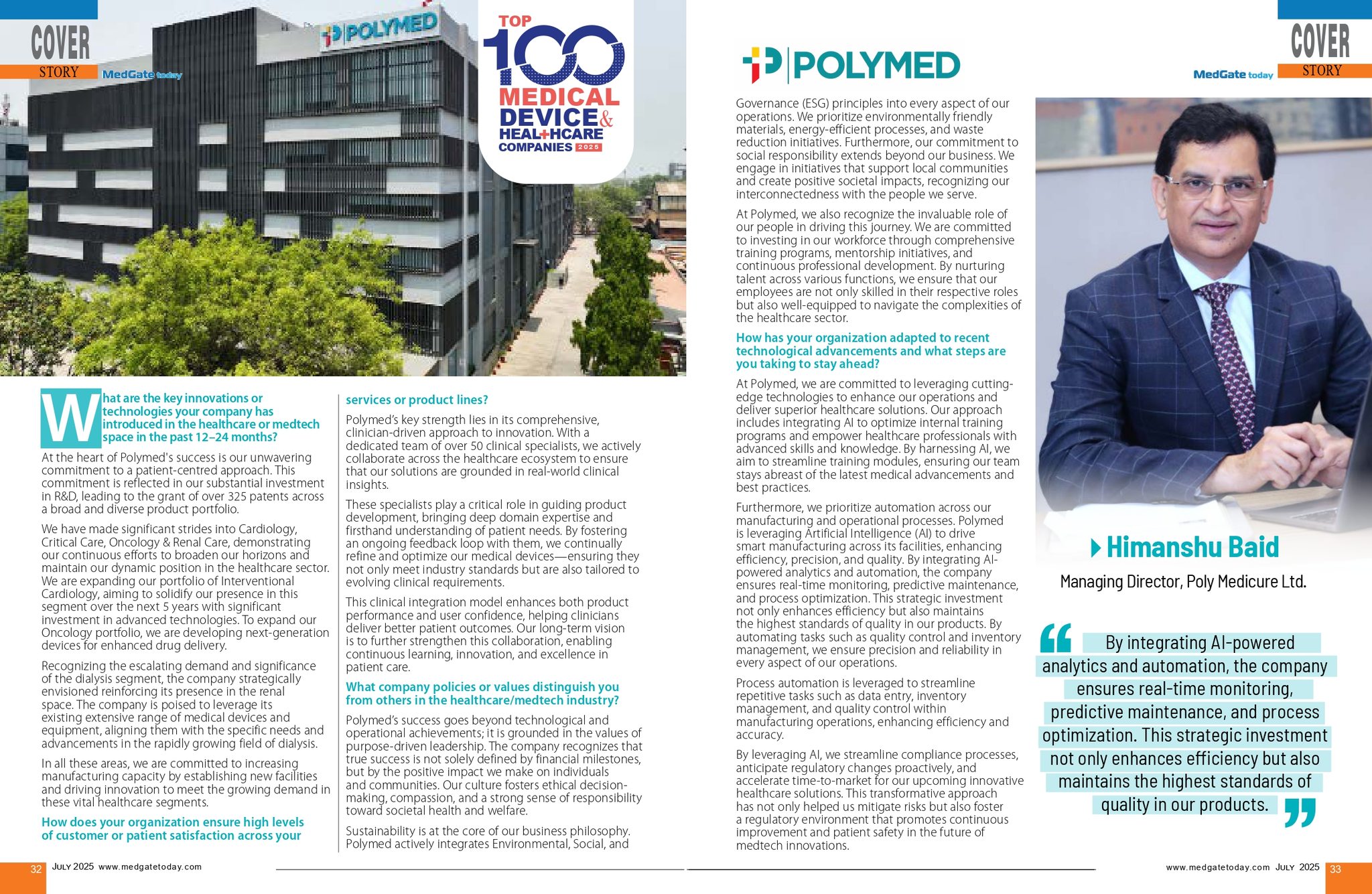 Top 100 Medical Devices and Healthcare Companies 2025