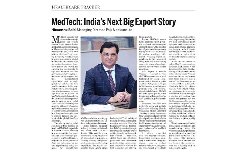 Article in Express Healthcare- 30 th July 2025