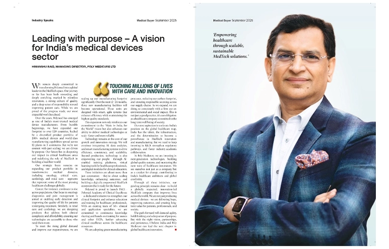 Article in Medical Buyer- 2 nd September 2025