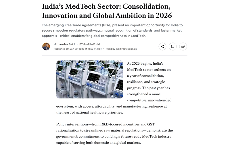India’s MedTech Sector: Consolidation, Innovation and Global Ambition in 2026
